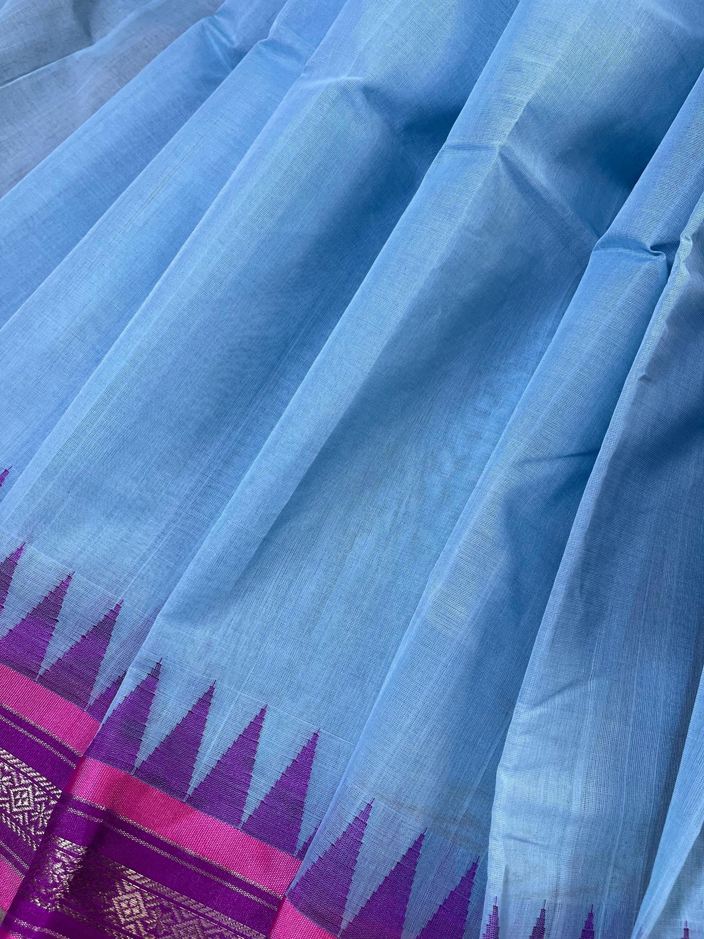 BLUE PURE HANDLOOM PONDRU KHADI SAREE
