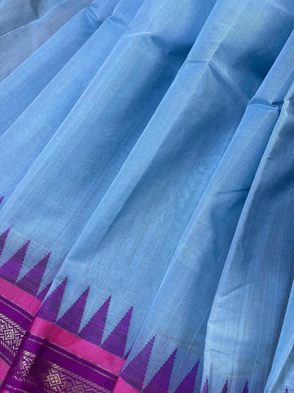 BLUE PURE HANDLOOM PONDRU KHADI SAREE