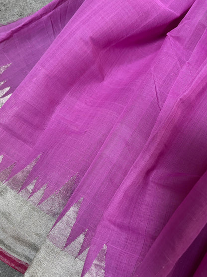 PINK PURE HANDLOOM PONDRU KHADI SAREE