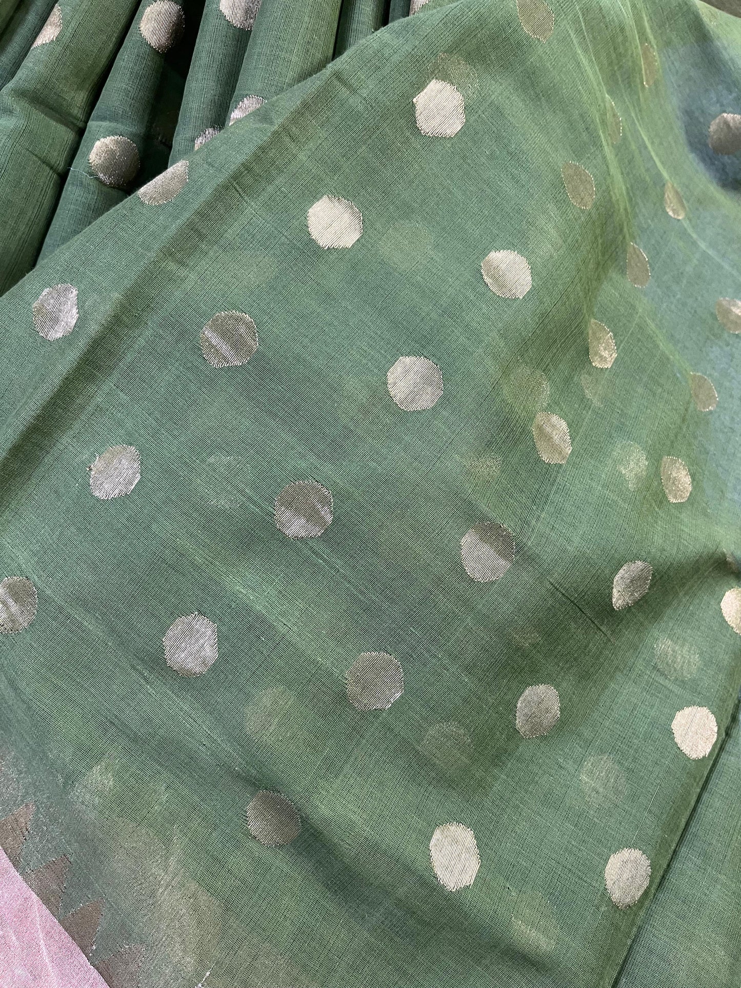 GREEN PURE HANDLOOM PONDRU KHADI SAREE