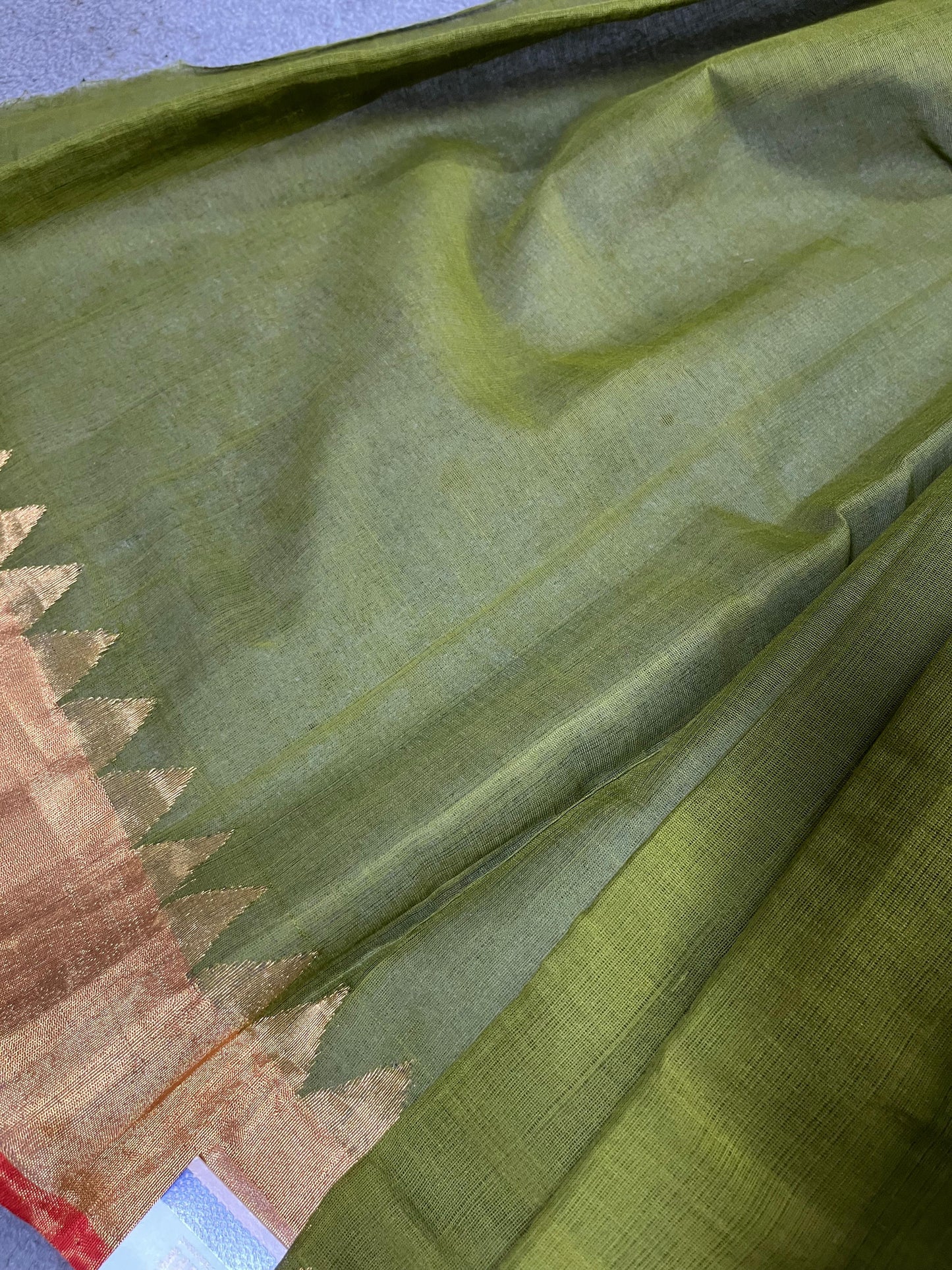 GREEN PURE HANDLOOM PONDRU KHADI SAREE