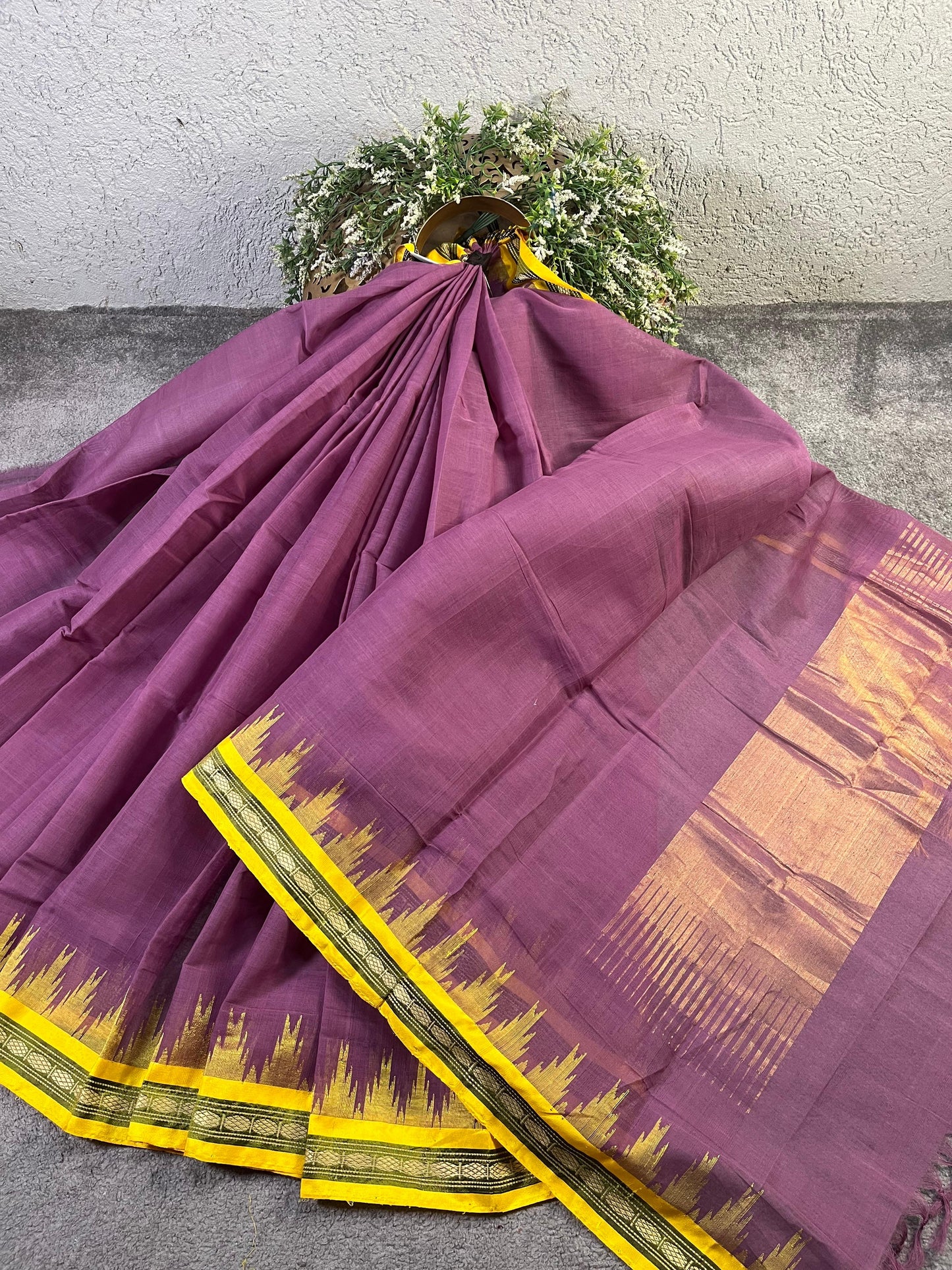 PLUM PURE HANDLOOM PONDRU KHADI SAREE