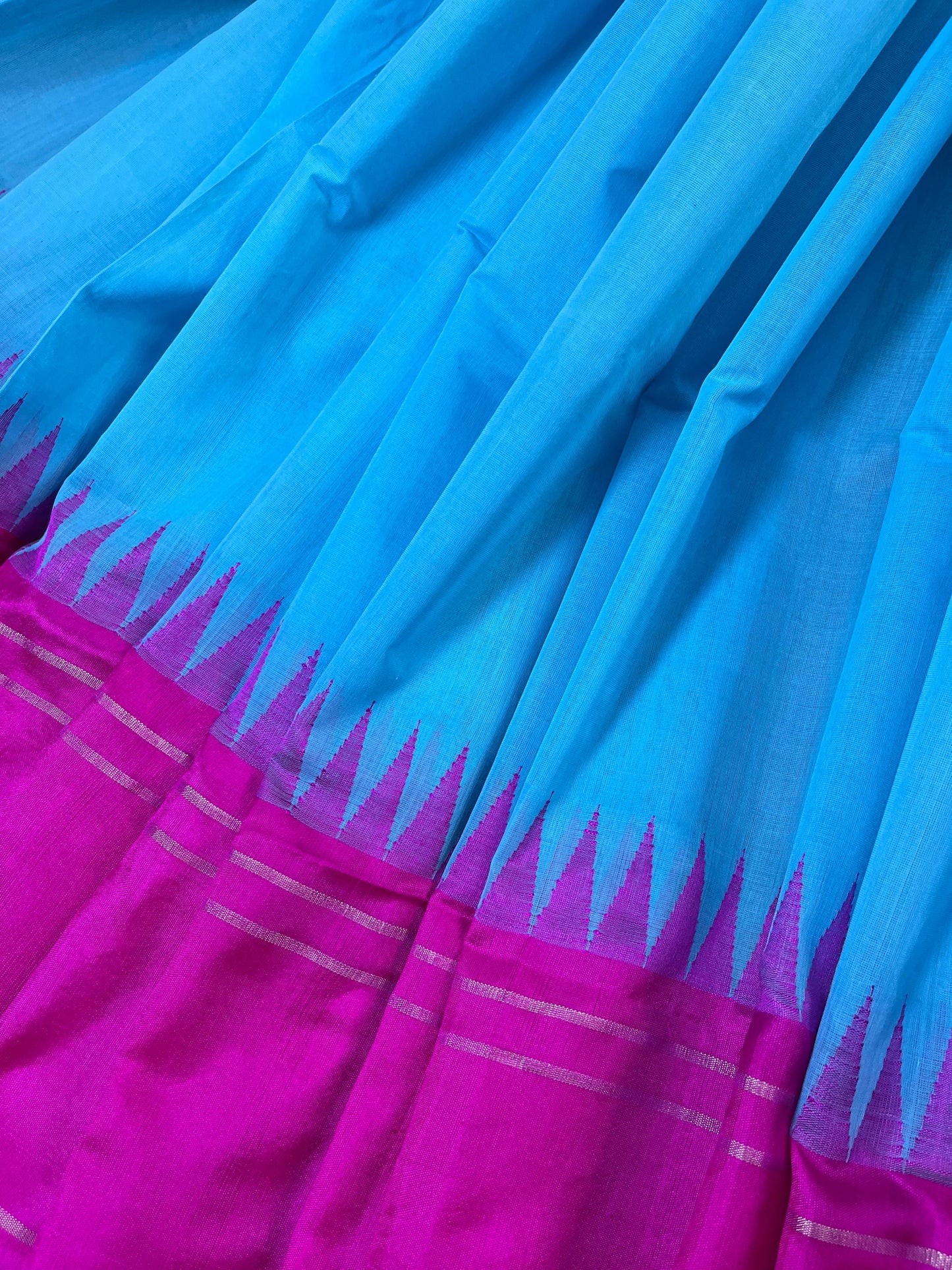 BLUE PURE HANDLOOM PONDRU KHADI SAREE