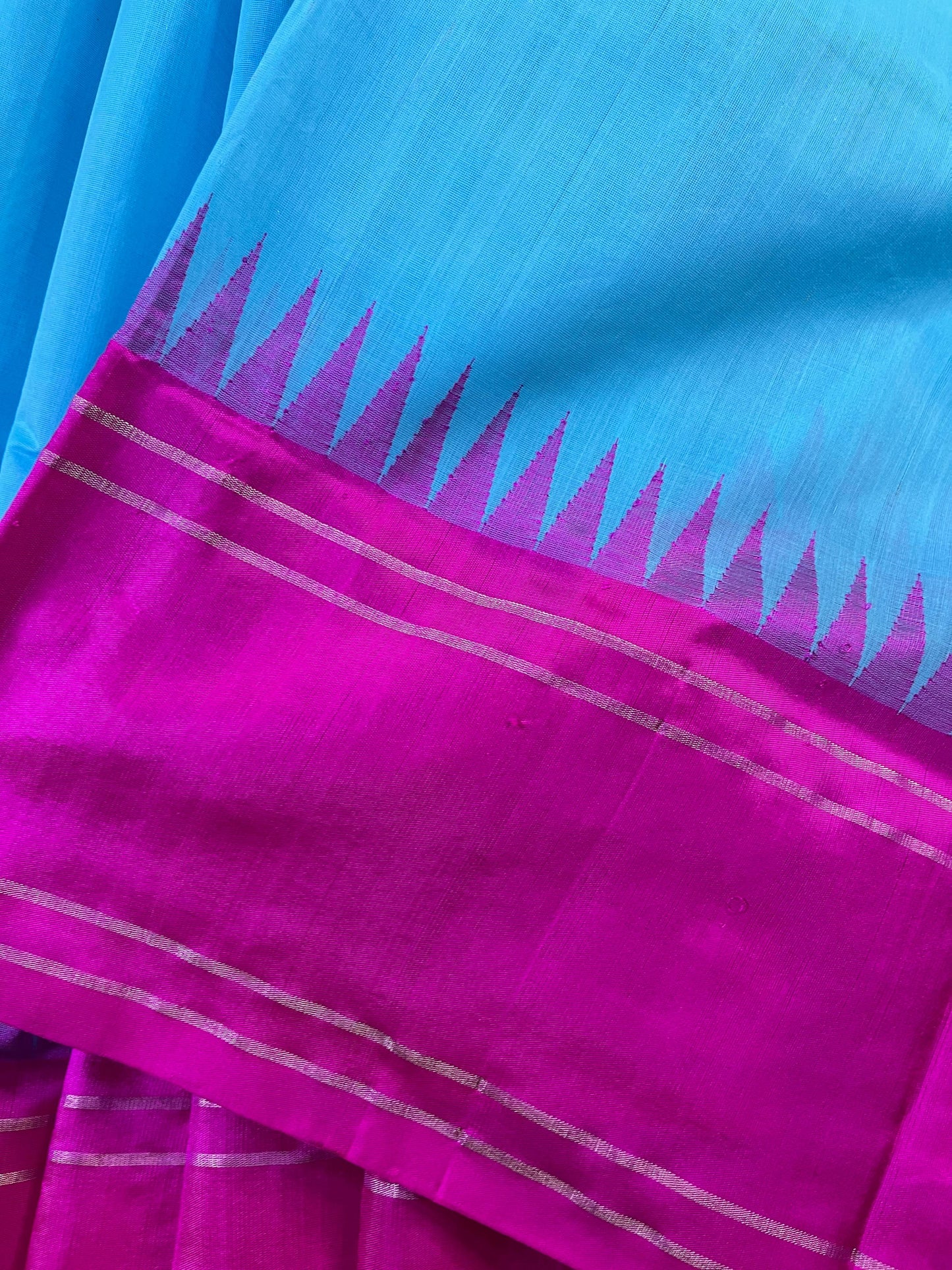 BLUE PURE HANDLOOM PONDRU KHADI SAREE