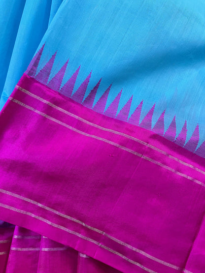 BLUE PURE HANDLOOM PONDRU KHADI SAREE