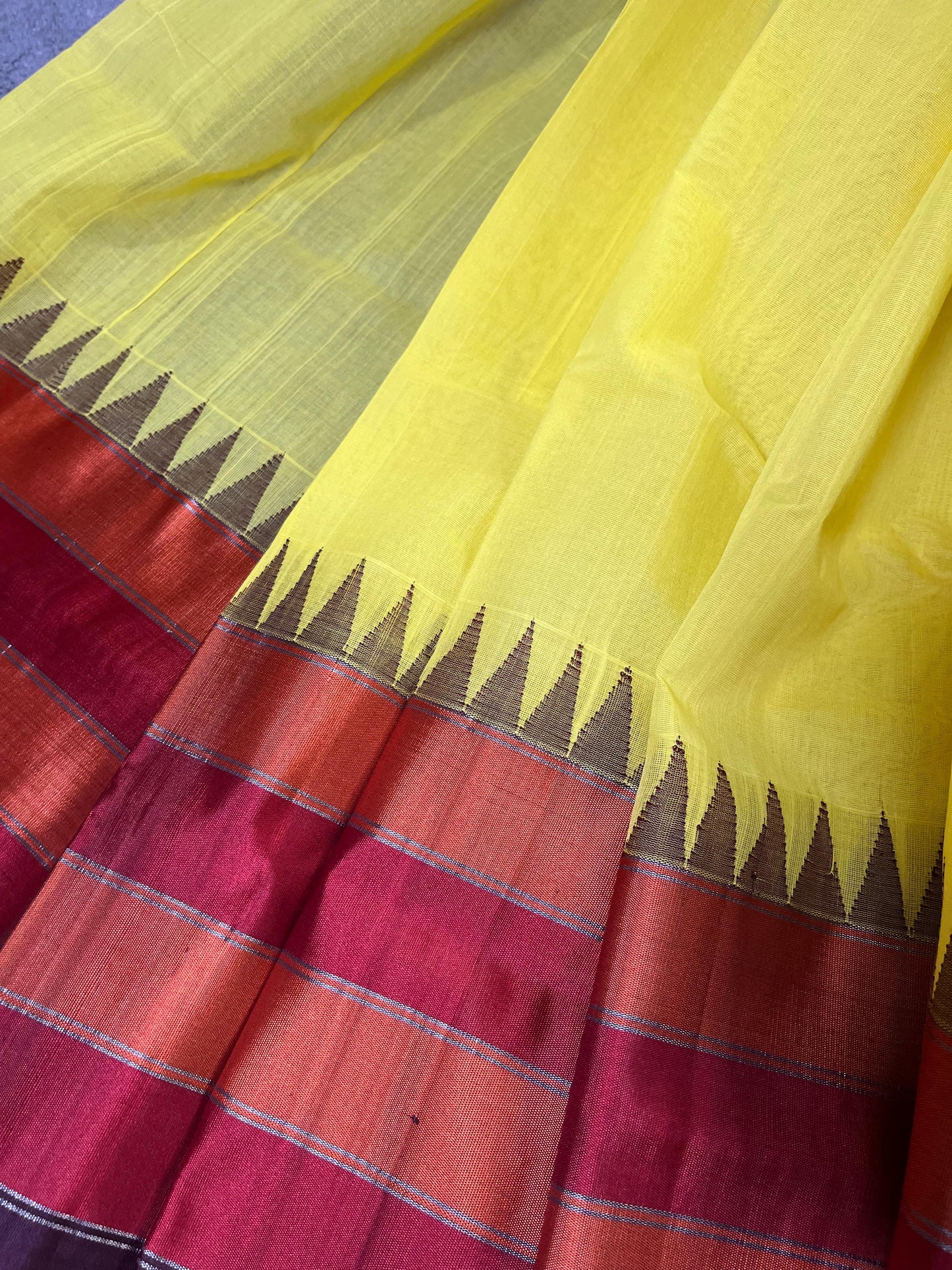 YELLOW PURE HANDLOOM PONDRU KHADI SAREE