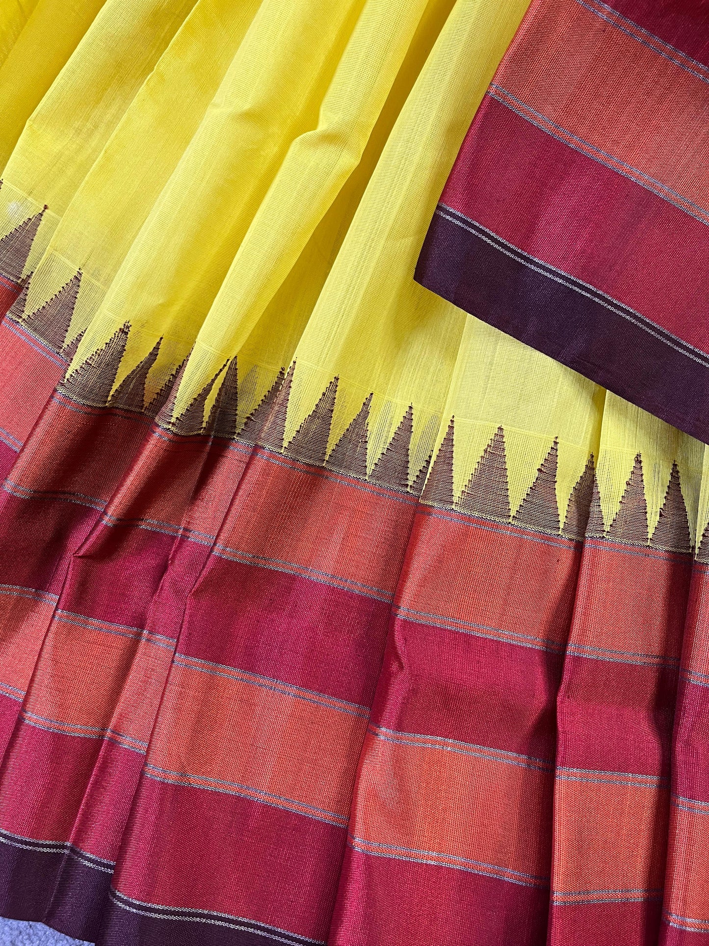 YELLOW PURE HANDLOOM PONDRU KHADI SAREE