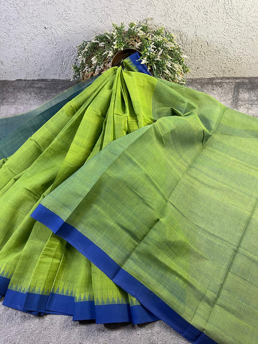 GREEN PURE HANDLOOM PONDRU KHADI SAREE