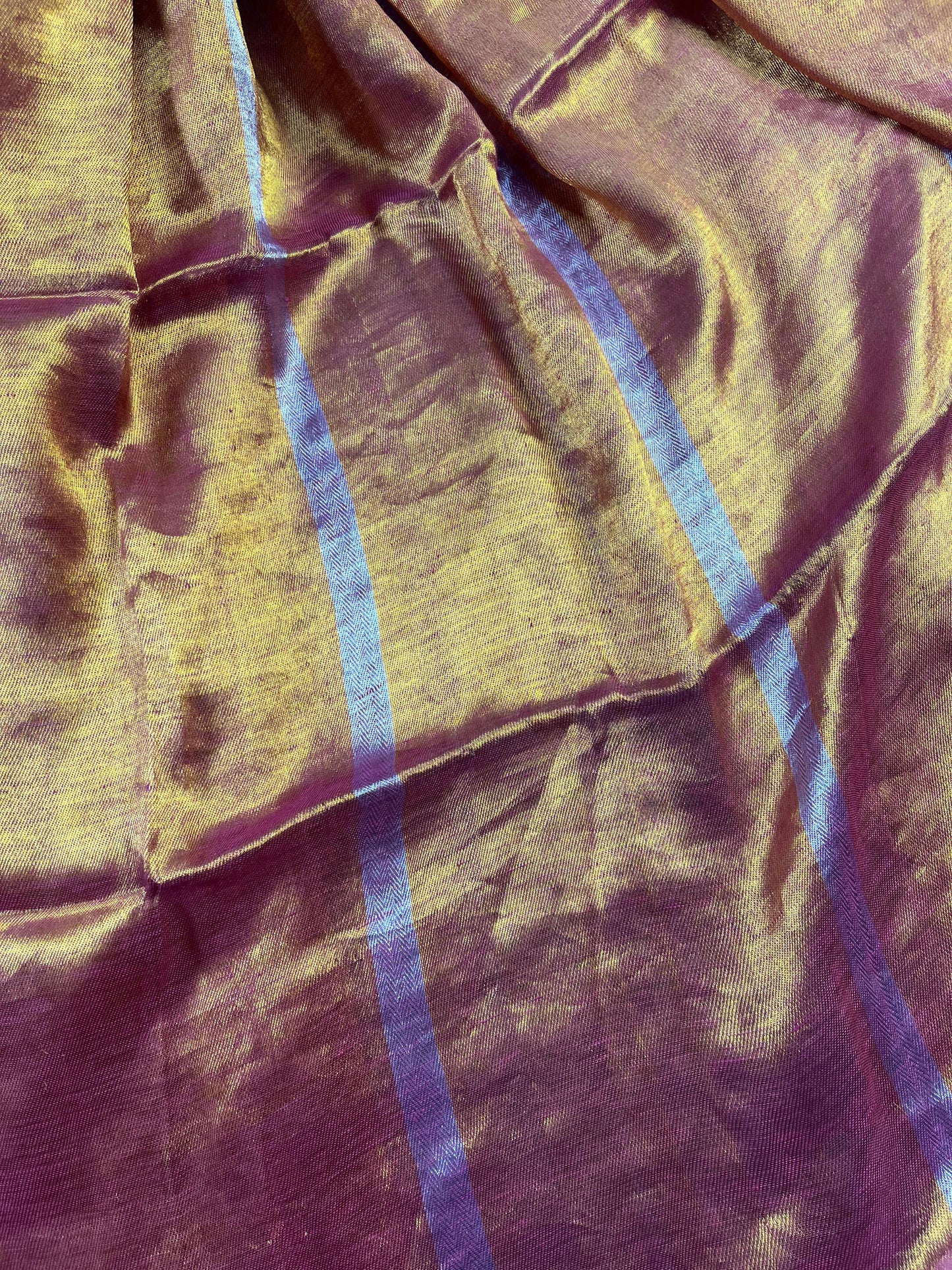 TWILL METALLIC PURE HANDLOOM LINEN SAREE