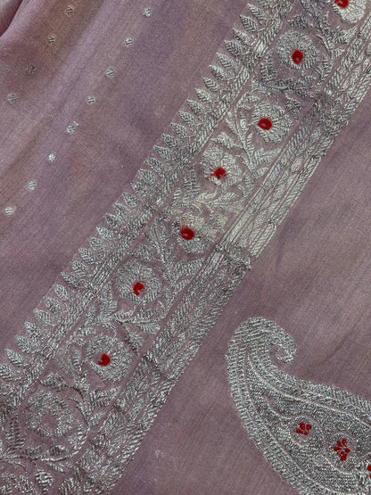 PINK MUNGA PURE HANDLOOM BANARASI SAREE