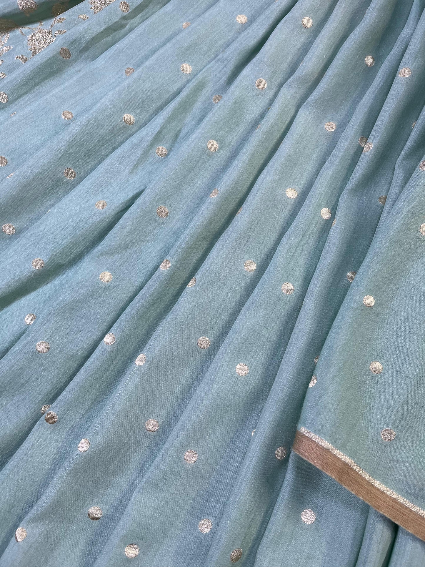 BLUE MUNGA PURE HANDLOOM BANARASI SAREE
