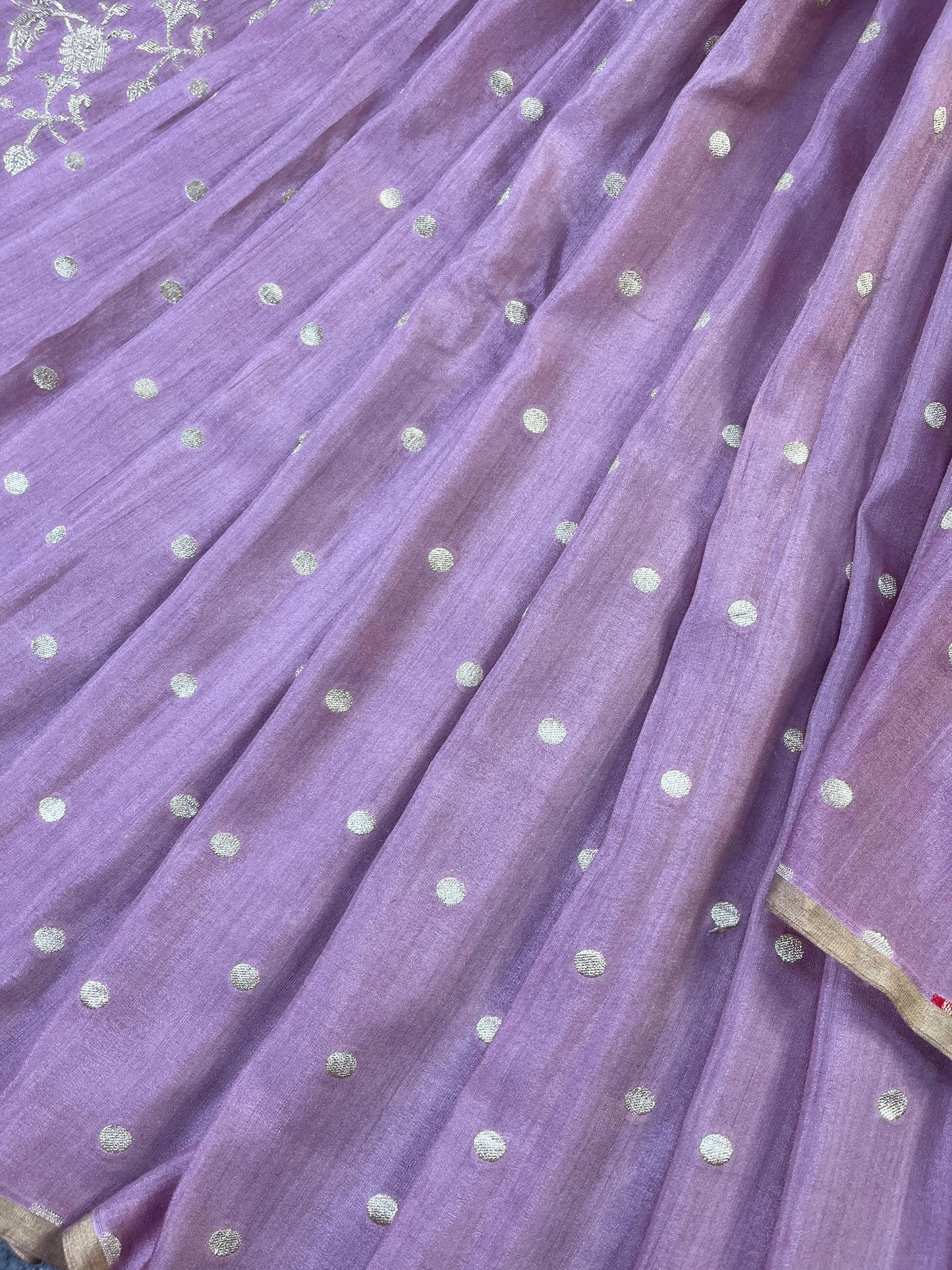LILAC MUNGA PURE HANDLOOM BANARASI SAREE