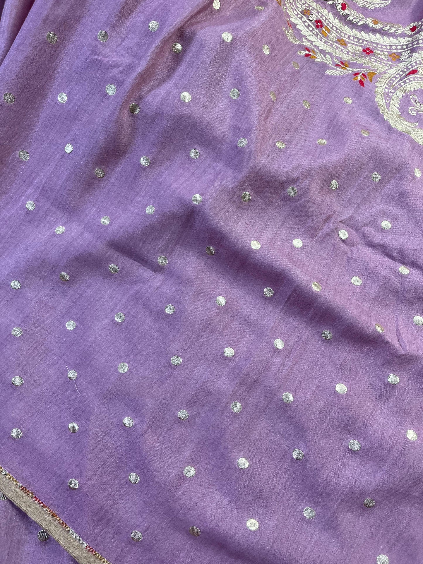 LILAC MUNGA PURE HANDLOOM BANARASI SAREE