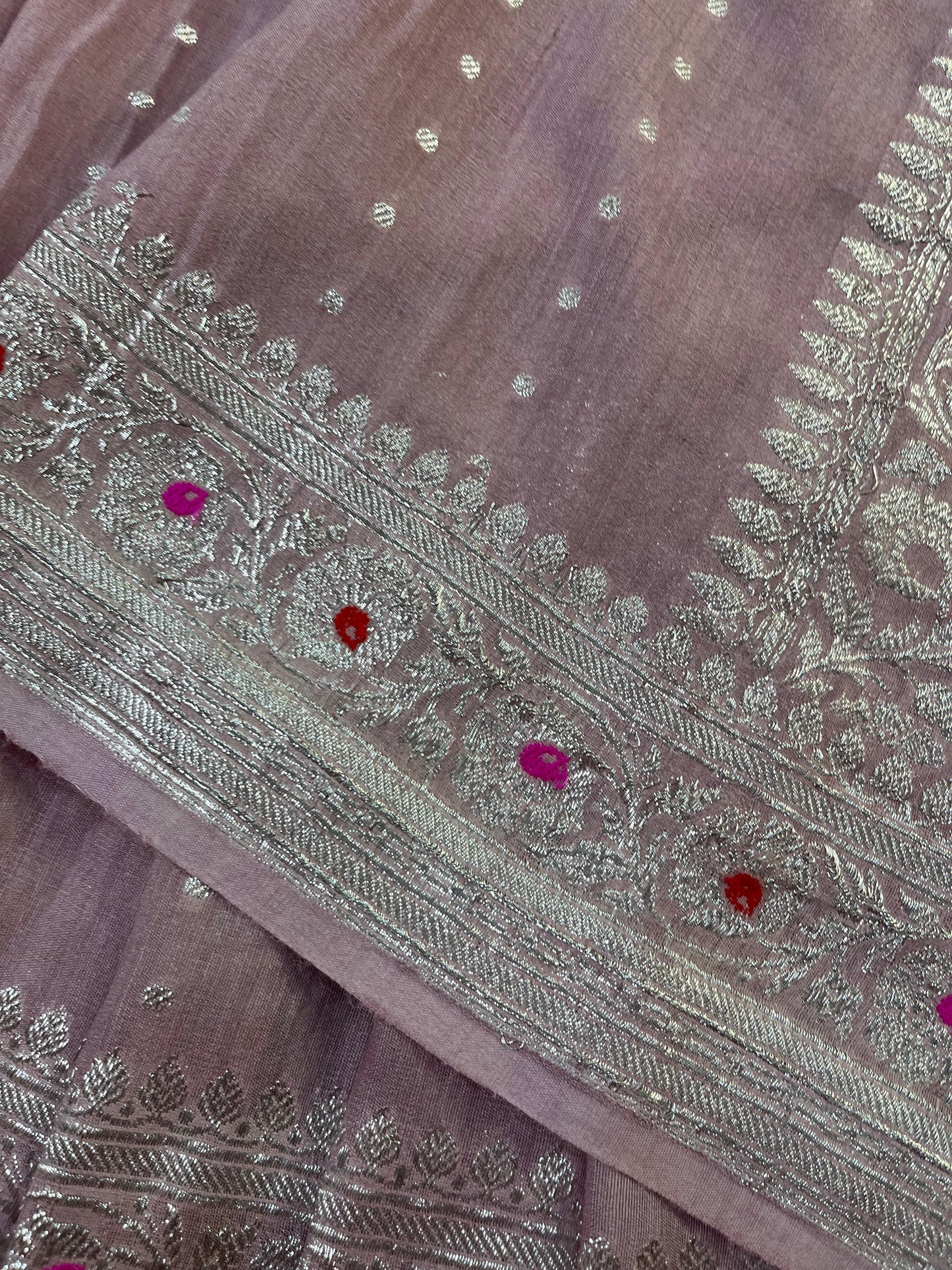 PINK MUNGA PURE HANDLOOM BANARASI SAREE