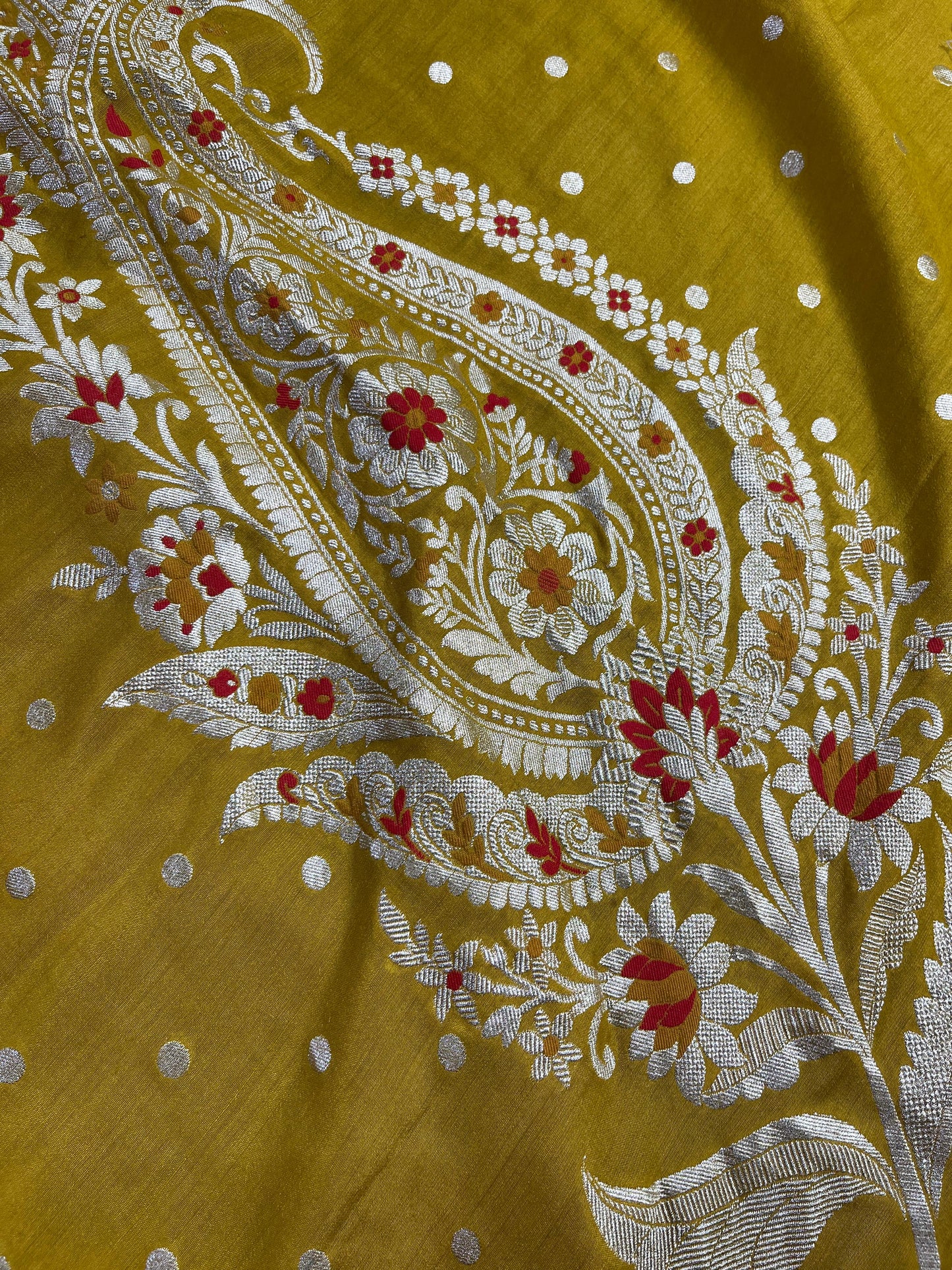 YELLOW MUNGA PURE HANDLOOM BANARASI SAREE