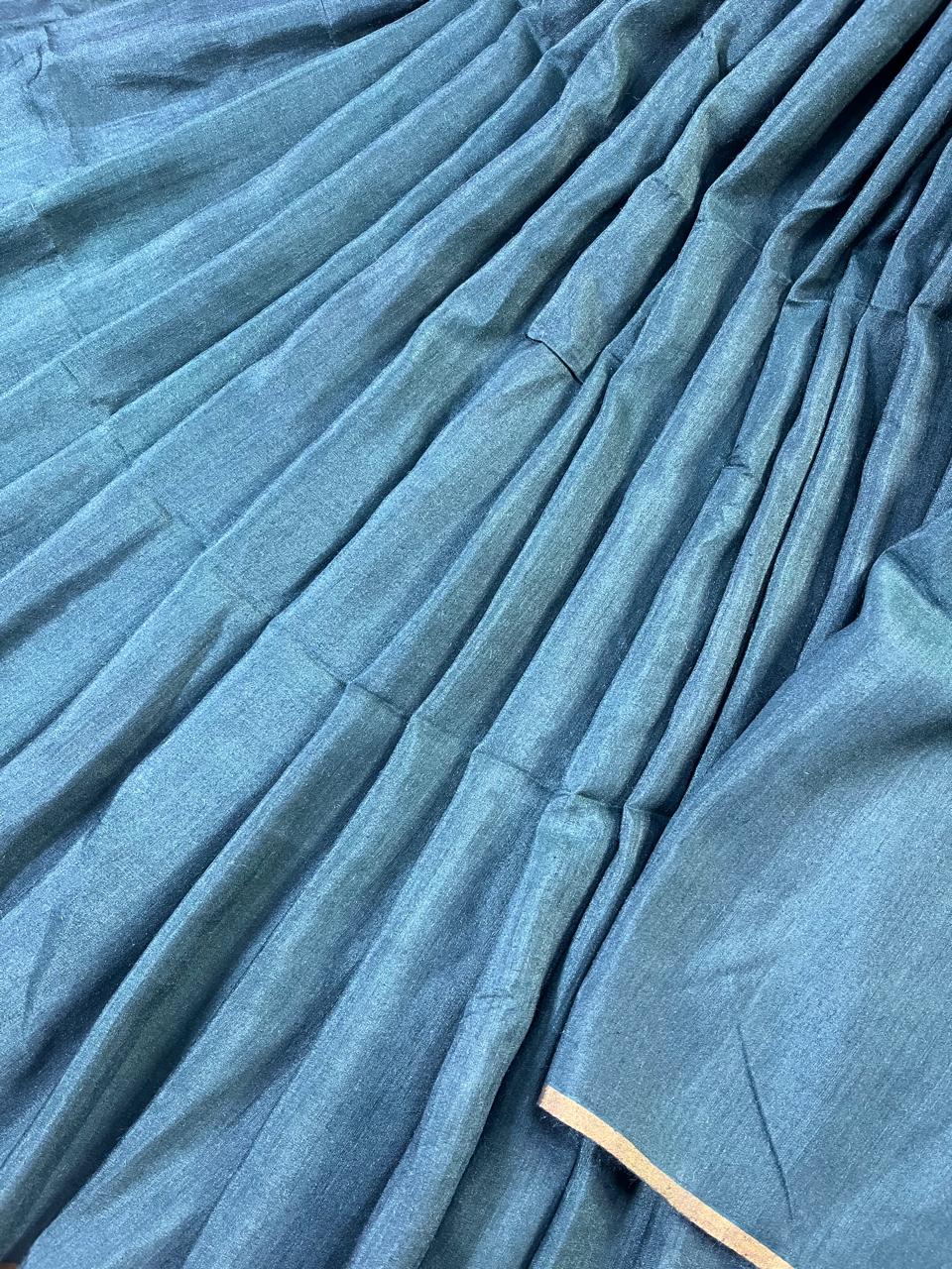 TEAL GREEN MUNGA PURE HANDLOOM BANARASI SAREE