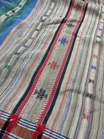 GREEN TASSAR SILK PURE HANDLOOM BHUJODI SAREE