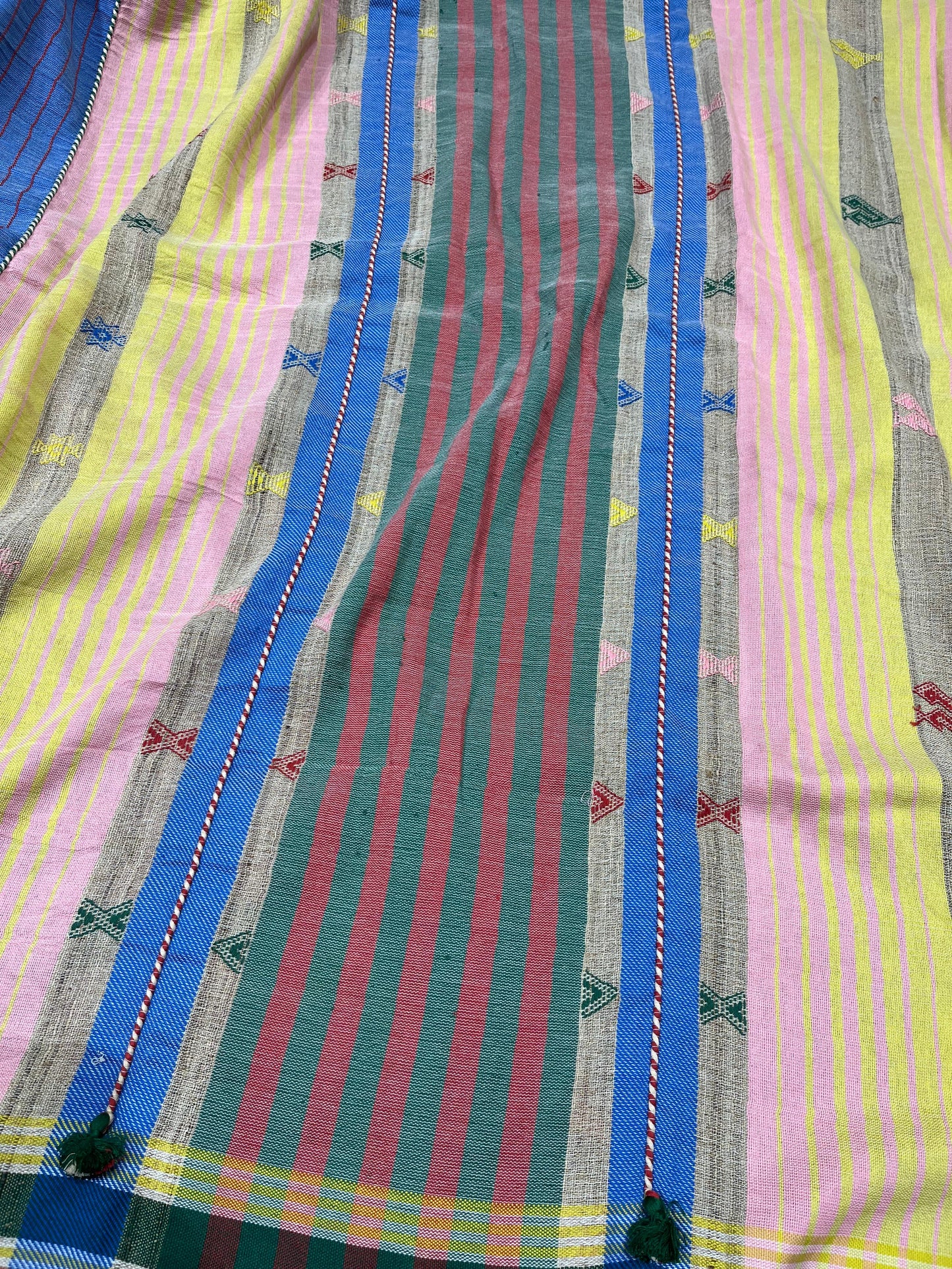 RUST TASSAR SILK PURE HANDLOOM BHUJODI SAREE