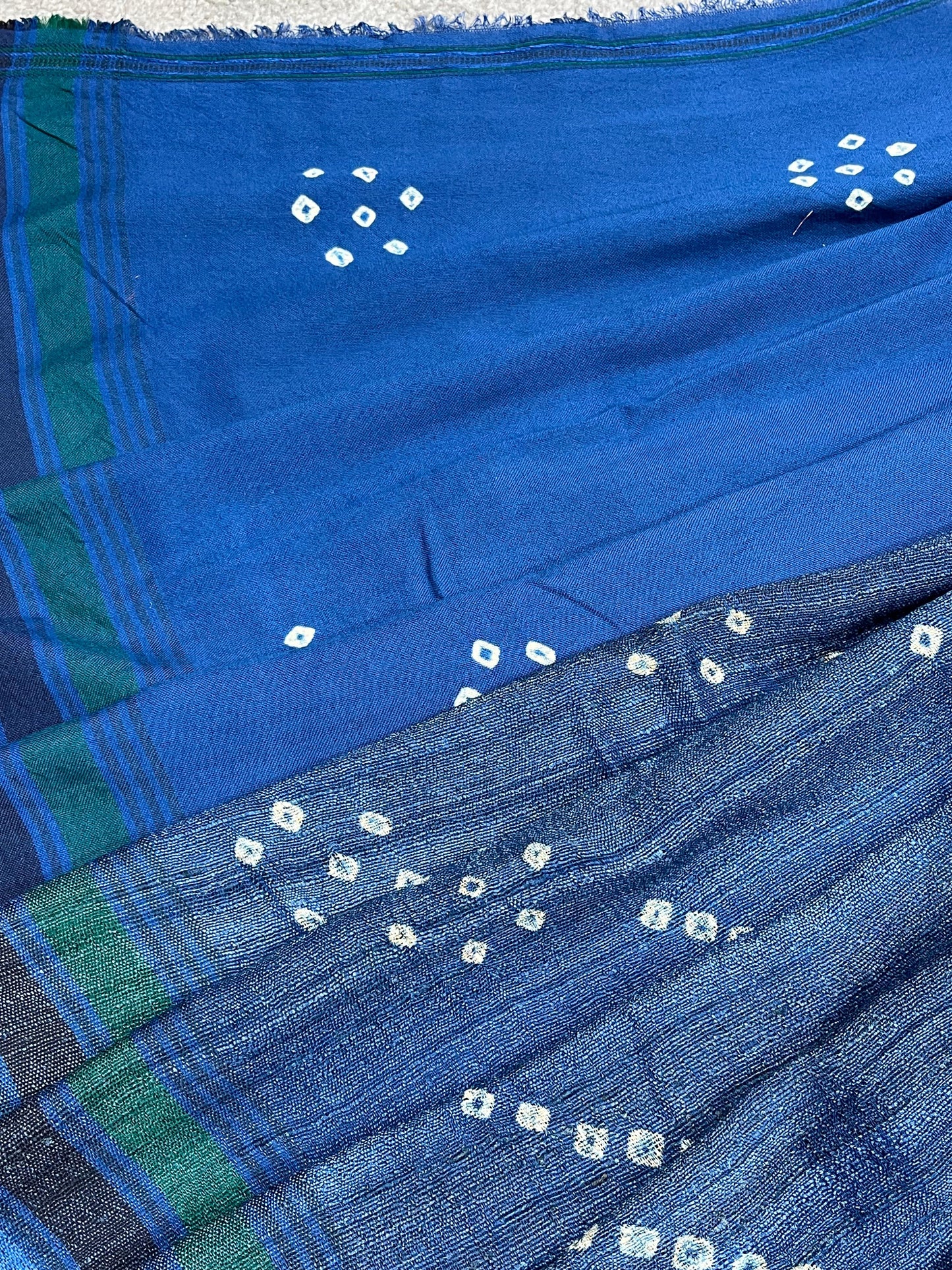 INK BLUE TASSAR SILK PURE HANDLOOM BHUJODI SAREE