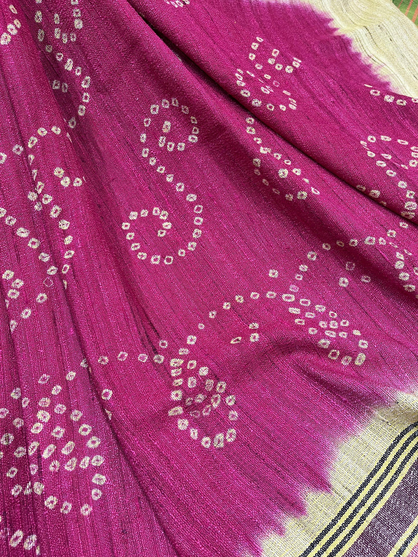 CHERRY PINK PURE HANDLOOM BHUJODI SAREE