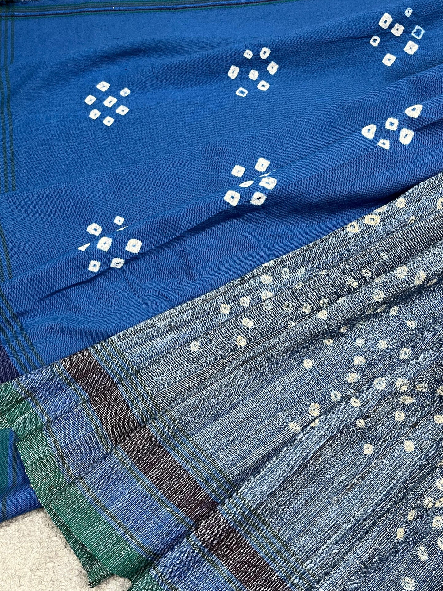 PIGEON BLUE TASSAR SILK PURE HANDLOOM BHUJODI SAREE