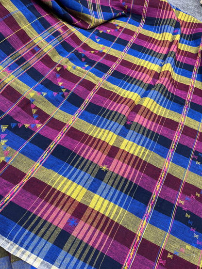 COLOUFUL KALA COTTON PURE HANDLOOM BHUJODI SAREE