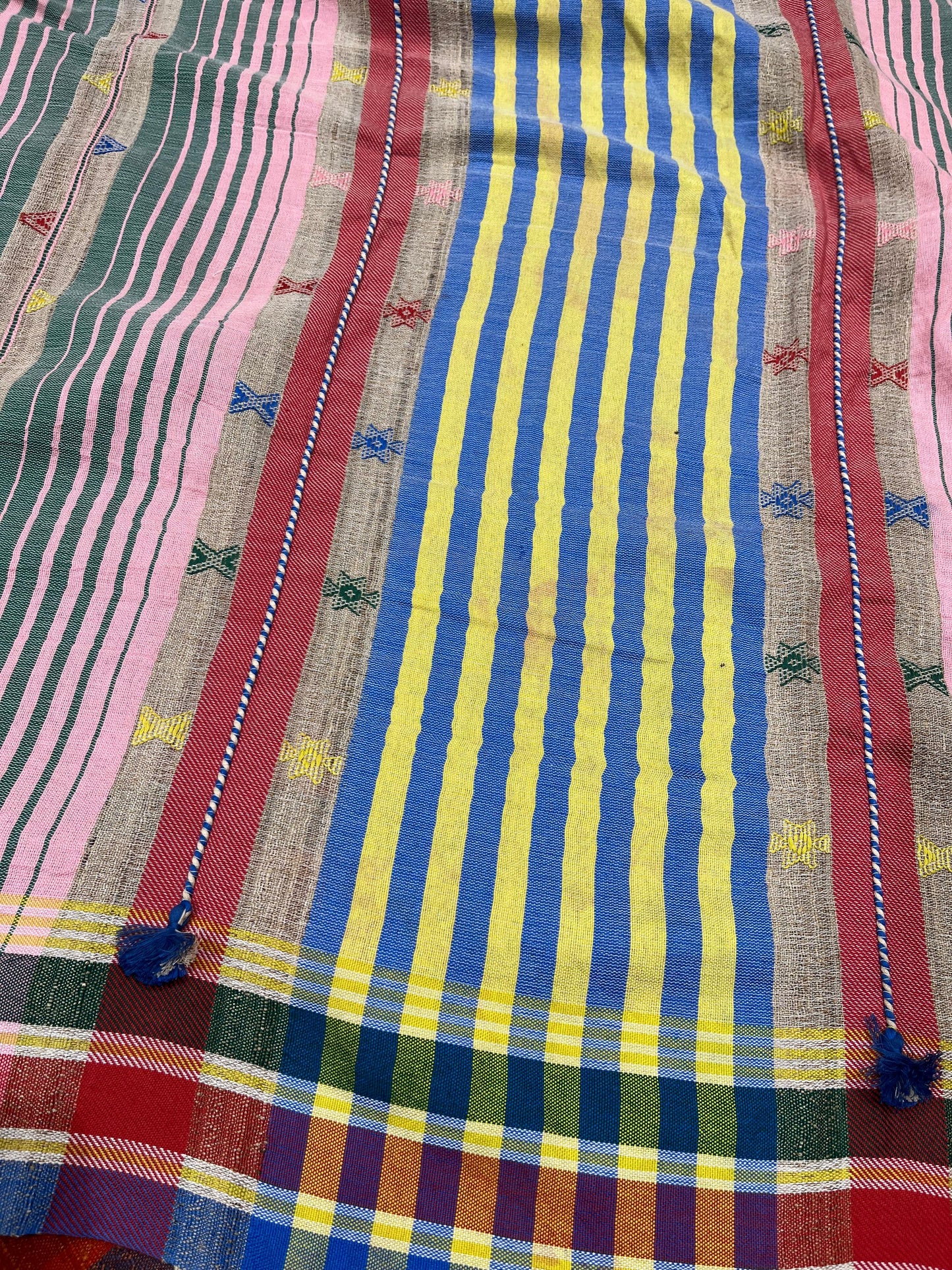 RUST TASSAR SILK PURE HANDLOOM BHUJODI SAREE