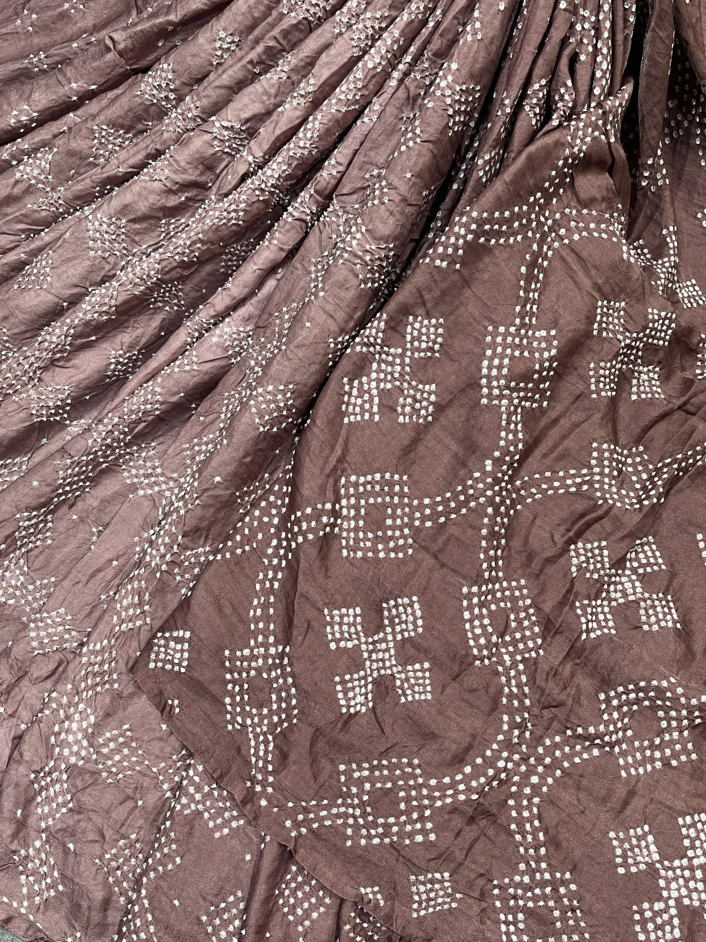 BROWN SHADED GAJJI SILK PURE HANDLOOM BHANDEJ SAREE