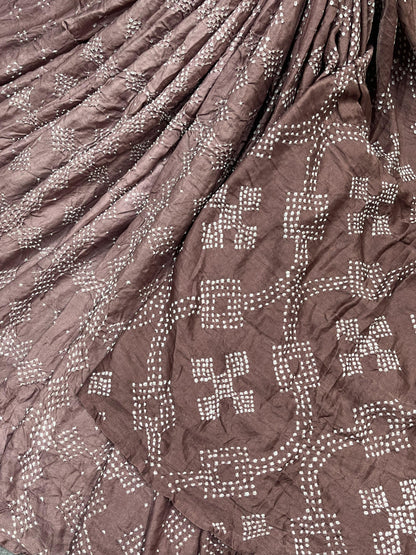 BROWN SHADED GAJJI SILK PURE HANDLOOM BHANDEJ SAREE