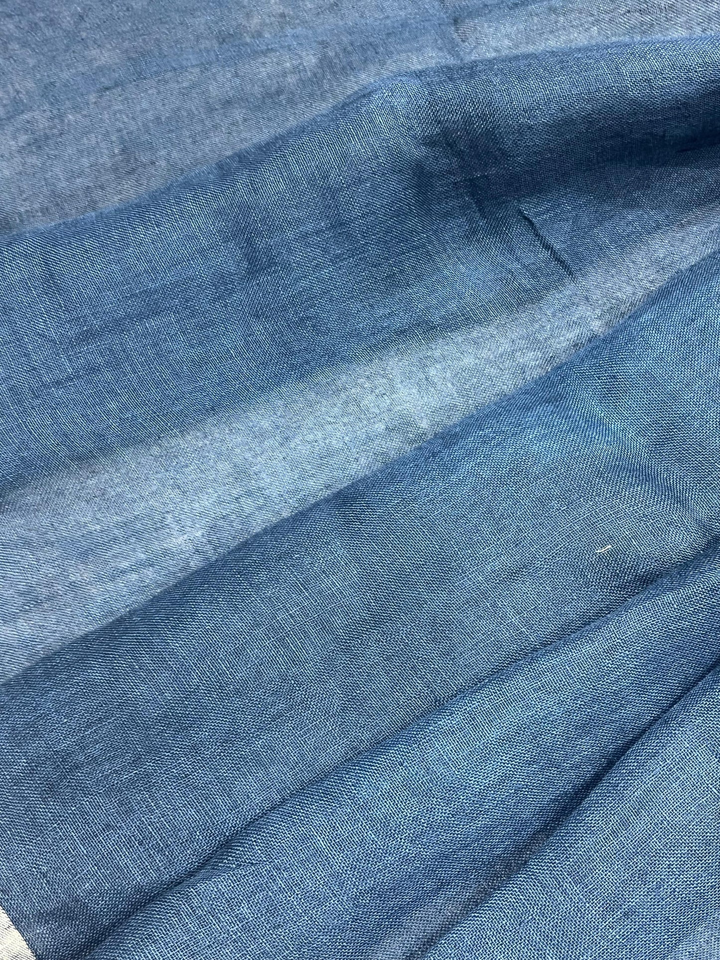 TEAL BLUE PURE HANDLOOM LINEN SAREE