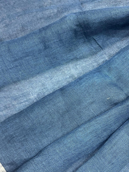 TEAL BLUE PURE HANDLOOM LINEN SAREE