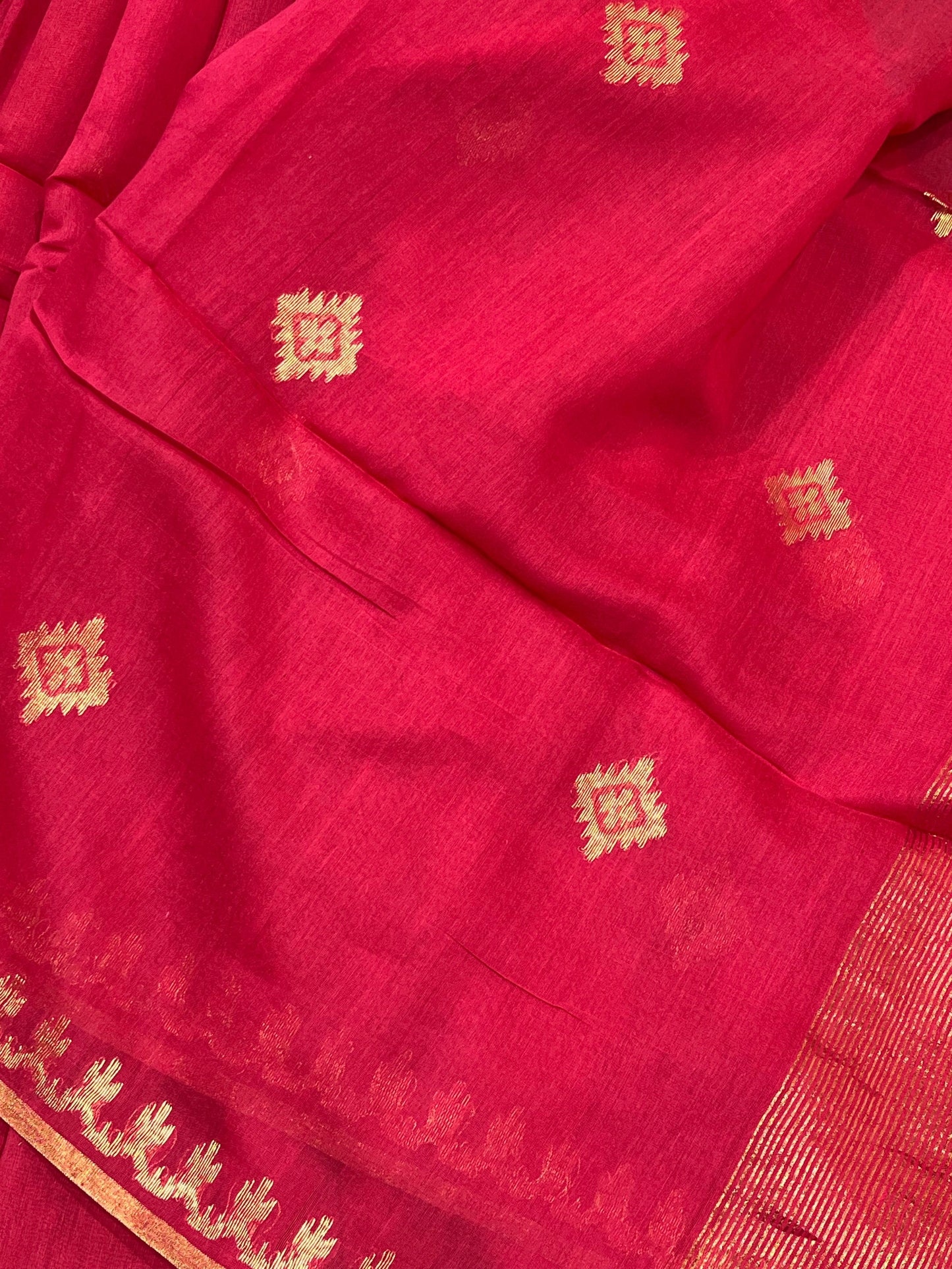 RED PURE HANDLOOM MUL COTTOPN COTTON