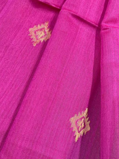 PINK PURE HANDLOOM MUL COTTON SAREE
