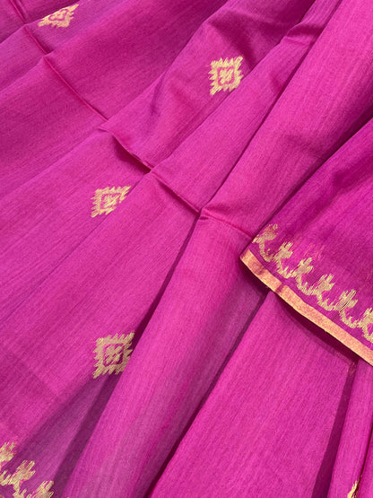 PINK PURE HANDLOOM MUL COTTON SAREE