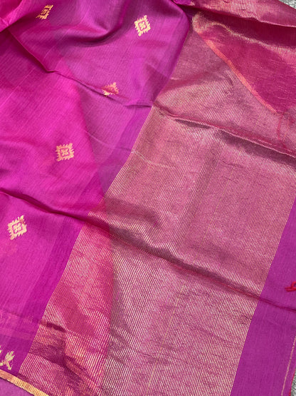 PINK PURE HANDLOOM MUL COTTON SAREE