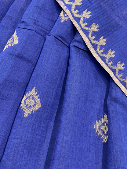 DARK BLUE PURE HANDLOOM MUL COTTON SAREE