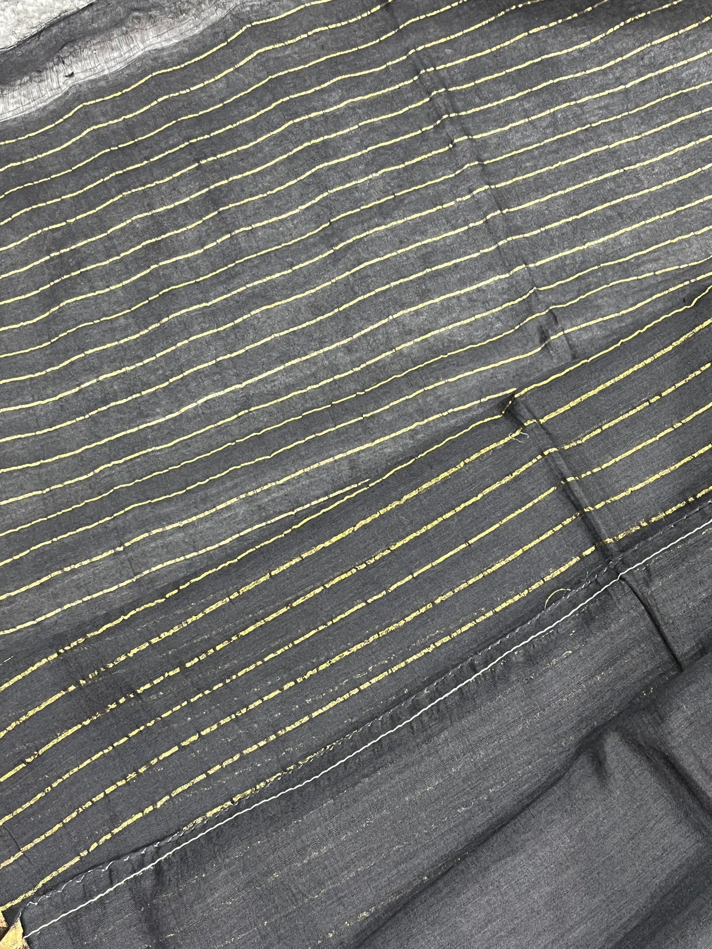 BLACK PURE HANDLOOM MUL COTTON SAREE