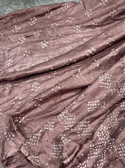 BROWN SHADED GAJJI SILK PURE HANDLOOM BHANDEJ SAREE