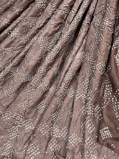 BROWN SHADED GAJJI SILK PURE HANDLOOM BHANDEJ SAREE