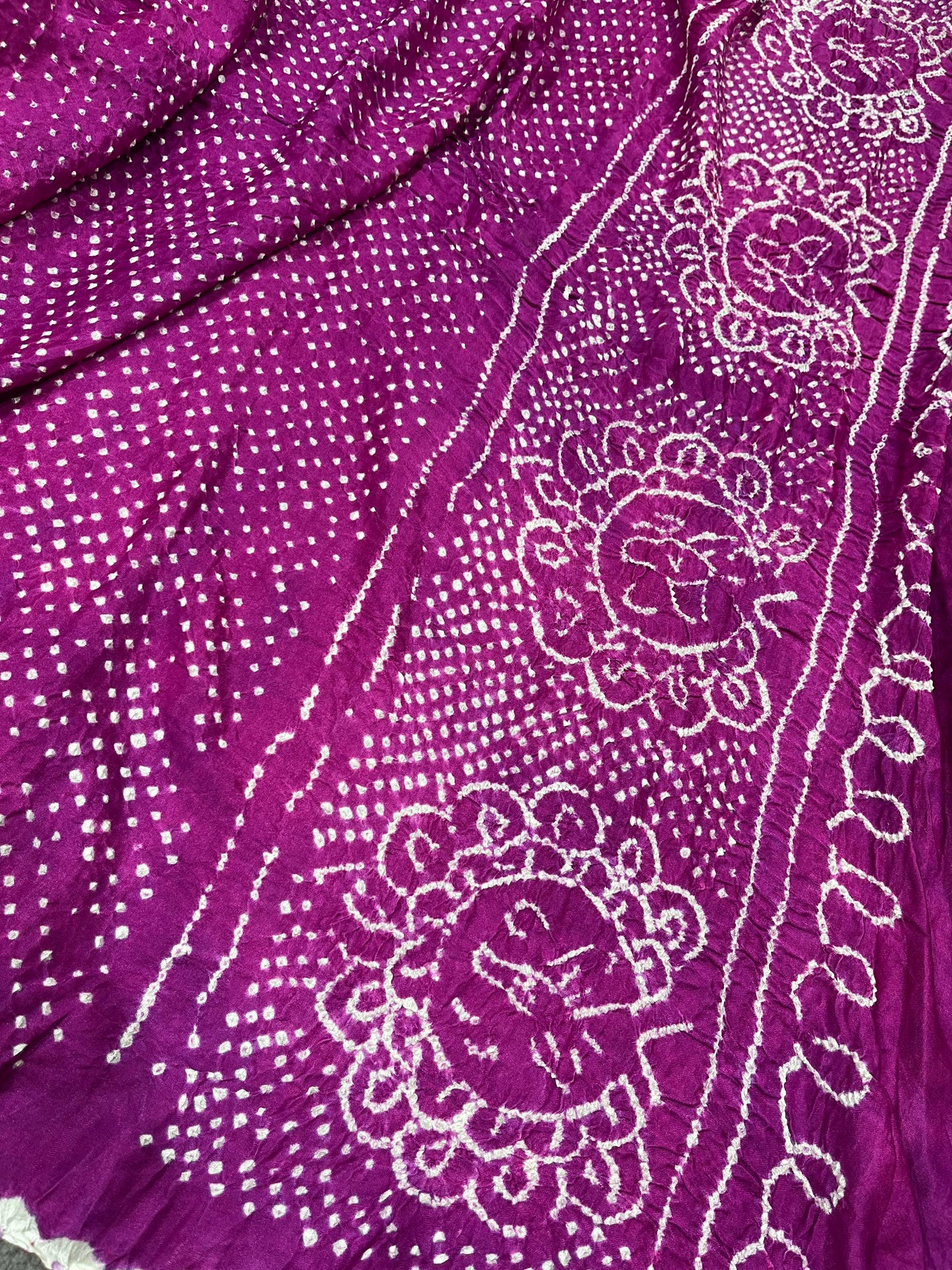 PURPLE SHADED GAJJI SILK PURE HANDLOOM BHANDEJ SAREE