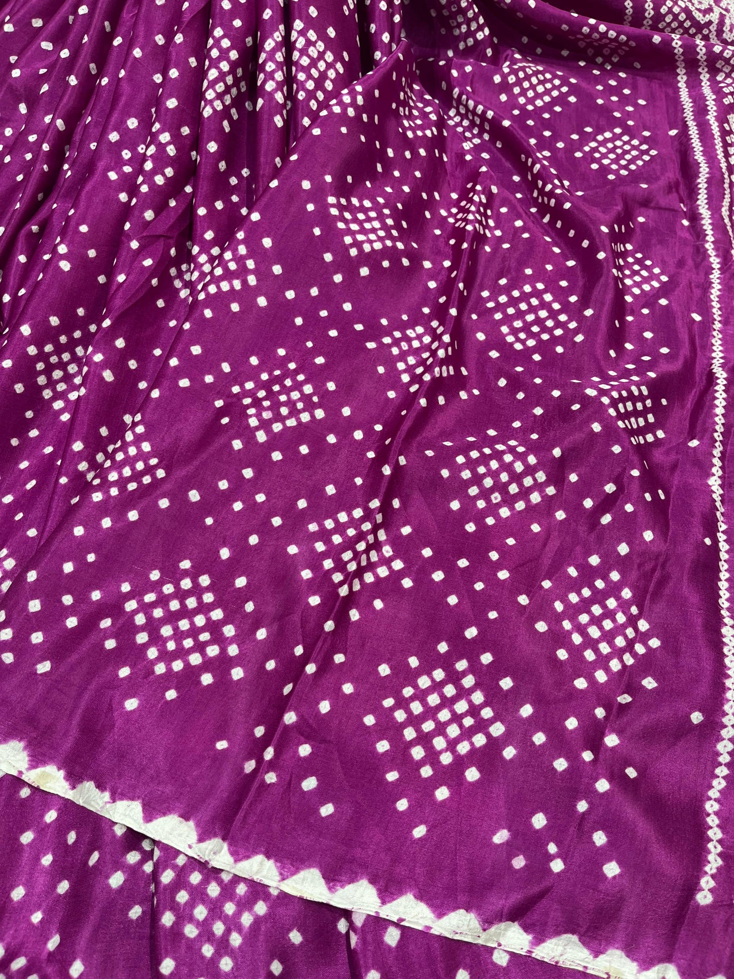 PLUM GAJJI SILK PURE HANDLOOM BHANDEJ SAREE