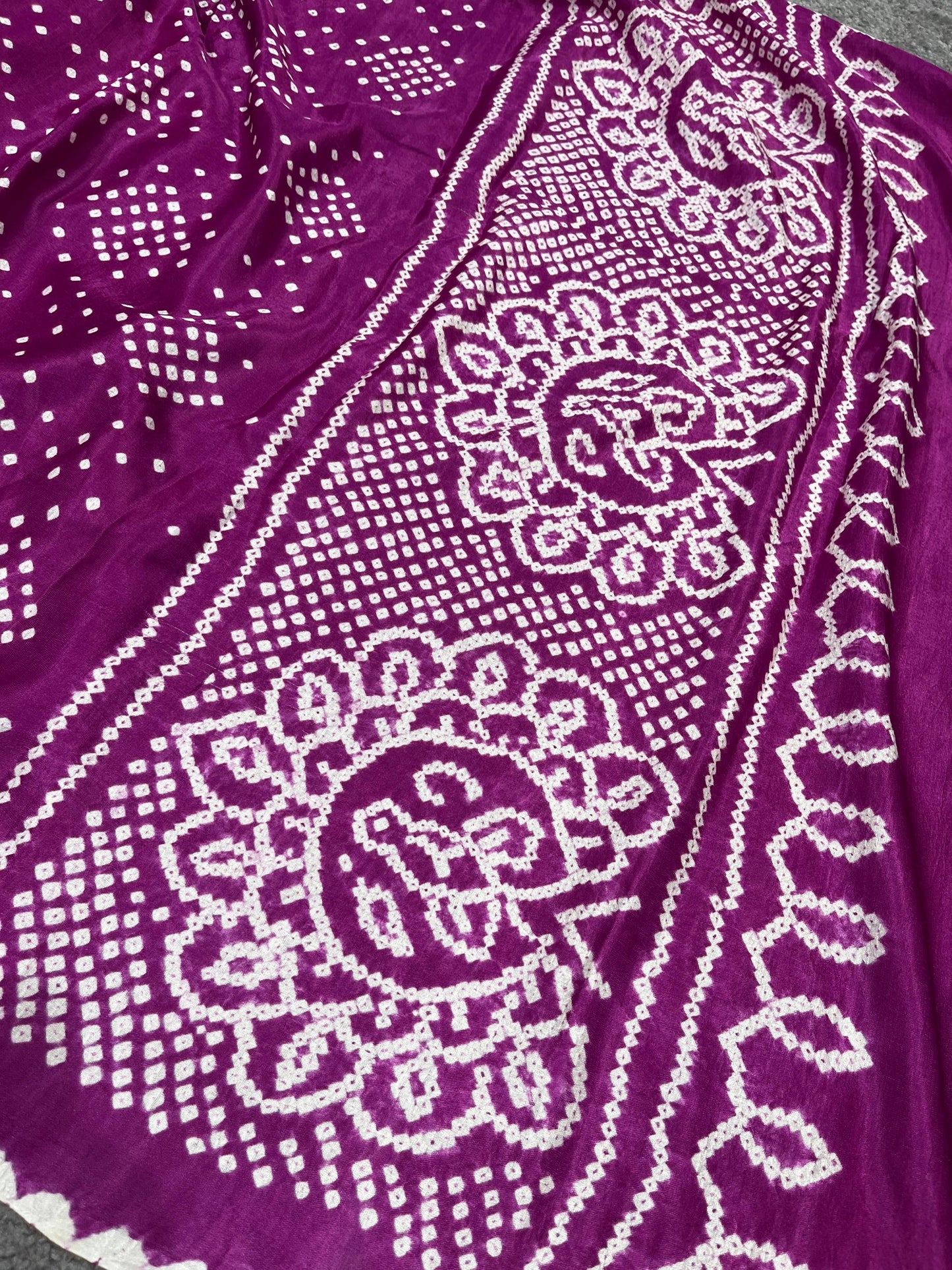 PLUM GAJJI SILK PURE HANDLOOM BHANDEJ SAREE