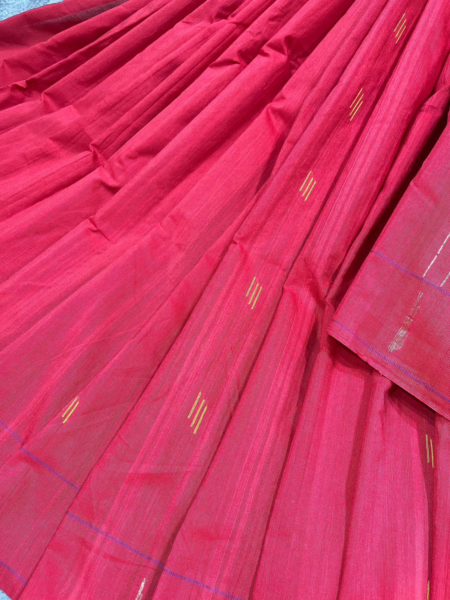 RED COTTON PURE HANDLOOM PAITHANI SAREE