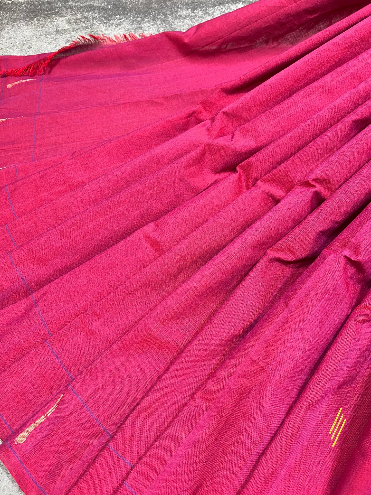MAJENTA PINK COTTON PURE HANDLOOM PAITHANI SAREE