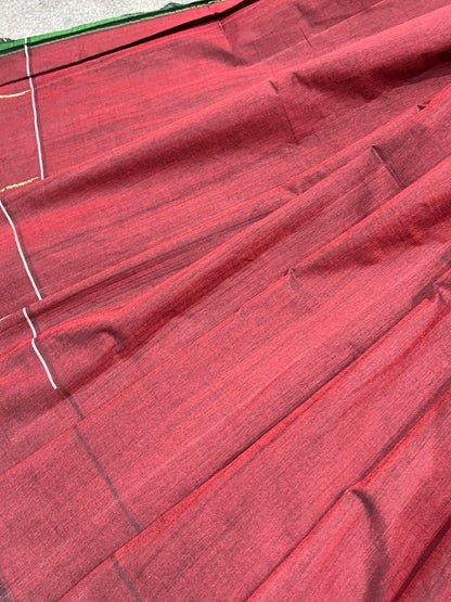 MAROON COTTON PURE HANDLOOM PAITHANI SAREE