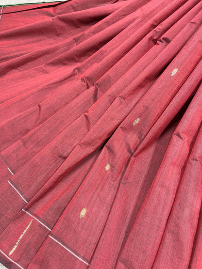 MAROON COTTON PURE HANDLOOM PAITHANI SAREE