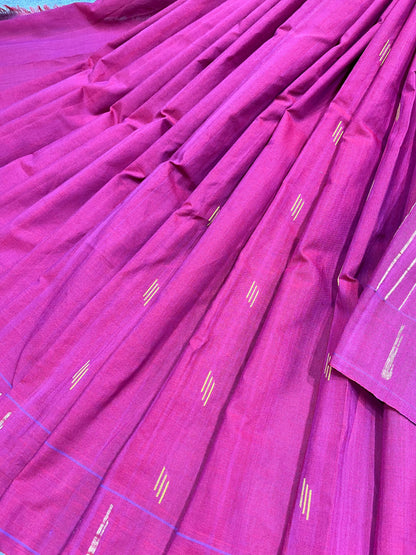 MAJENTA PINK COTTON PURE HANDLOOM PAITHANI SAREE