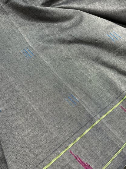 GREY COTTON PURE HANDLOOM PAITHANI SAREE