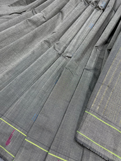 GREY COTTON PURE HANDLOOM PAITHANI SAREE