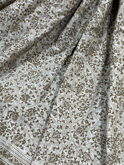LIGHT BEIGE PURE HANDLOOM KANTHA DUPATTA